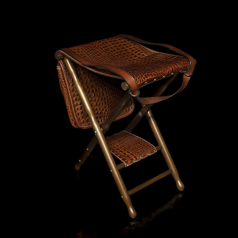 Silla de caza en piel de cocodrilo Famars