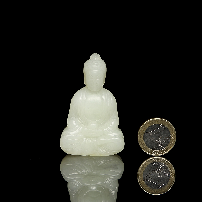 Figura de jade blanco tallado