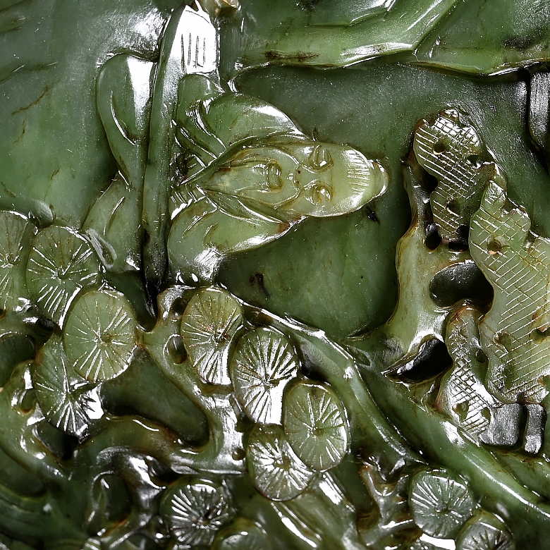 Portapinceles de jade verde espinaca