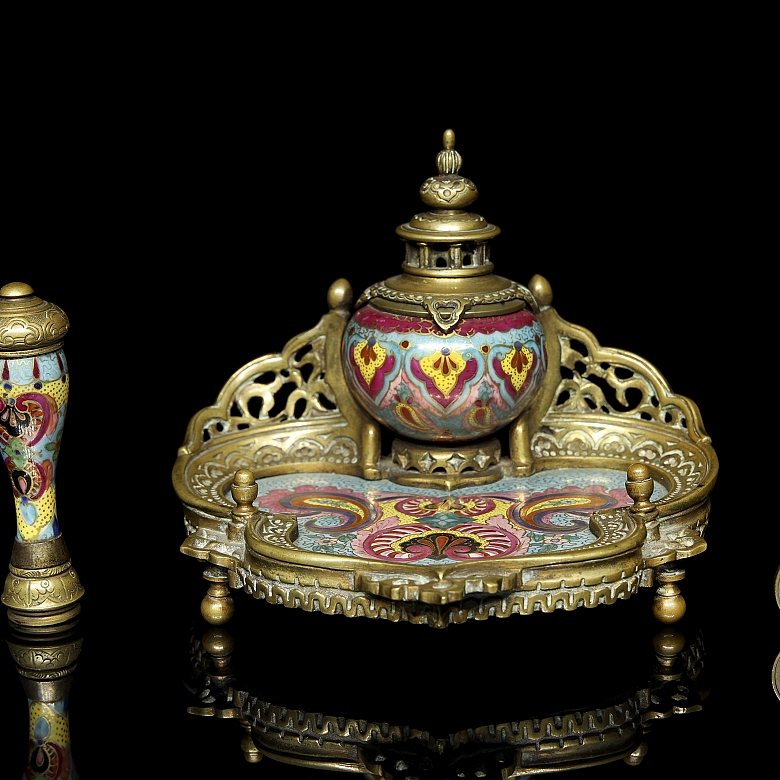 Set of enamelled scribe and stamp seal, 18th-19th century - 10