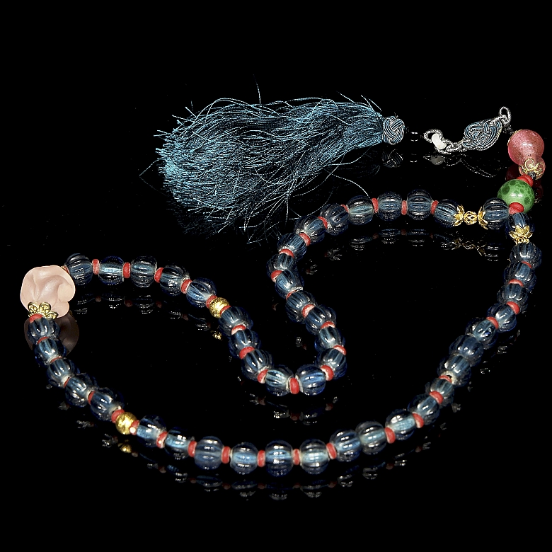Collar de cuentas de liulí, dinastía Qing