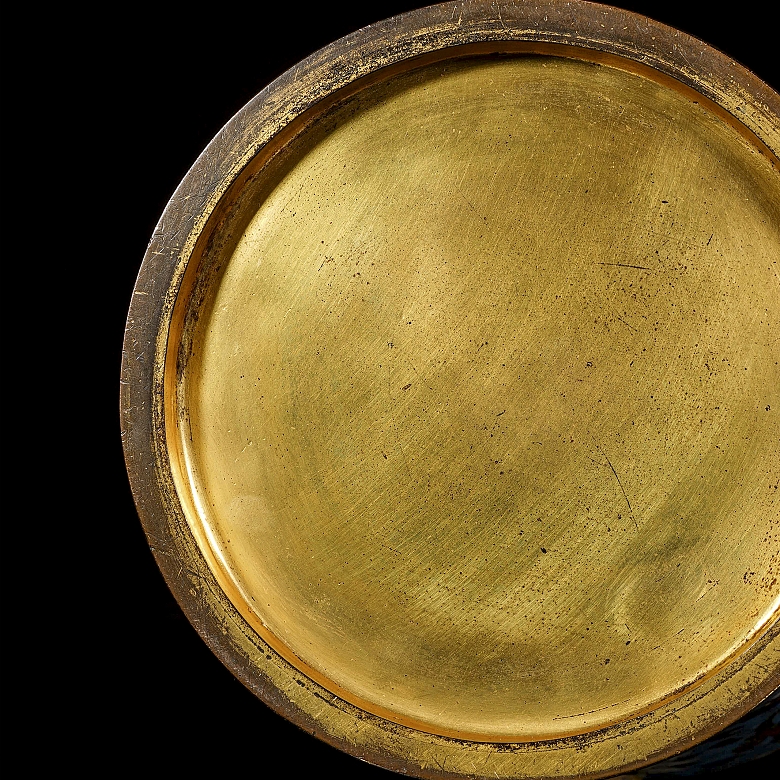 Jarrón meiping de bronce con esmalte cloisonné 