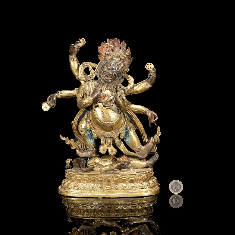Gilded bronze figure of Mahakala, Qing dynasty