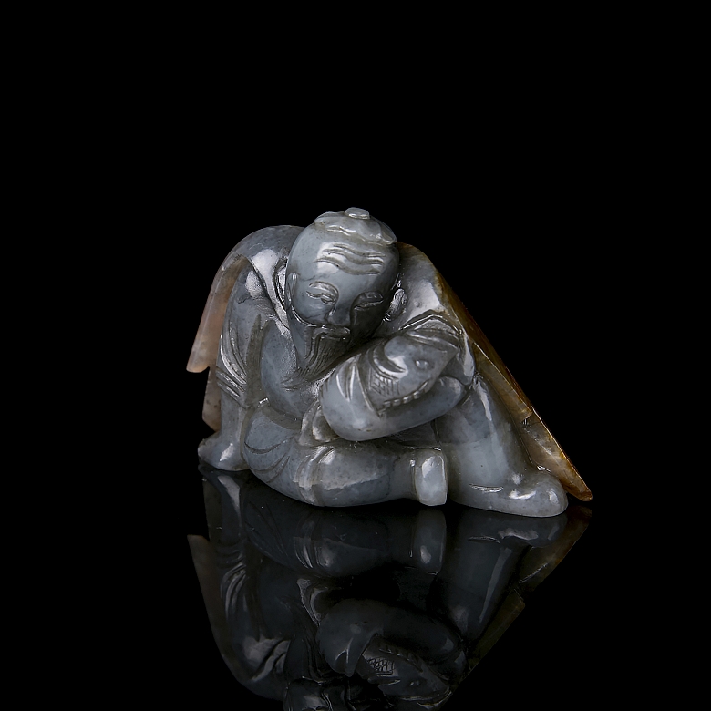 Hetian jade carved figure ‘Fisherman’, Qing dynasty