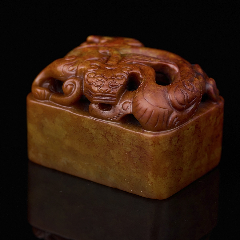 Sello rectangular de jade