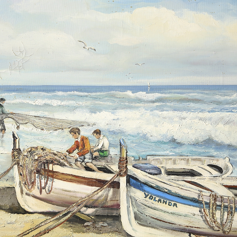 Quimet Sabaté Casanova (1936–2024), “Boats on the Shore” - 1
