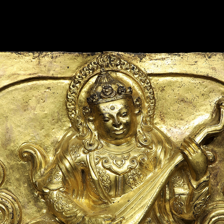 Placa de cobre dorado 