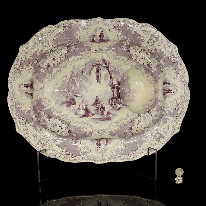 米德尔斯堡陶器厂，英国瓷质洗礼盆《天方夜谭》，19世纪