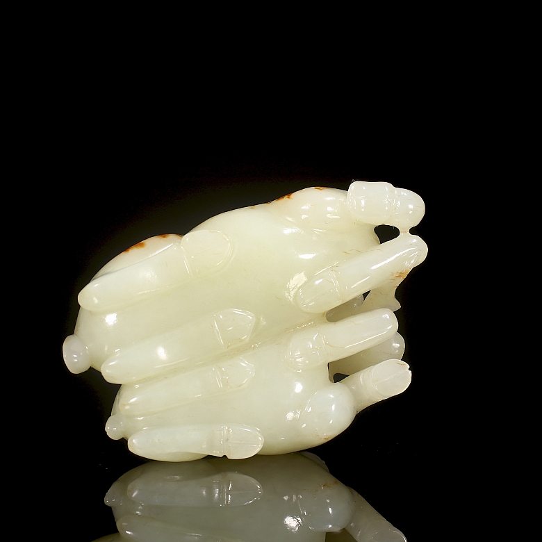Figura de jade blanco de Hetian 