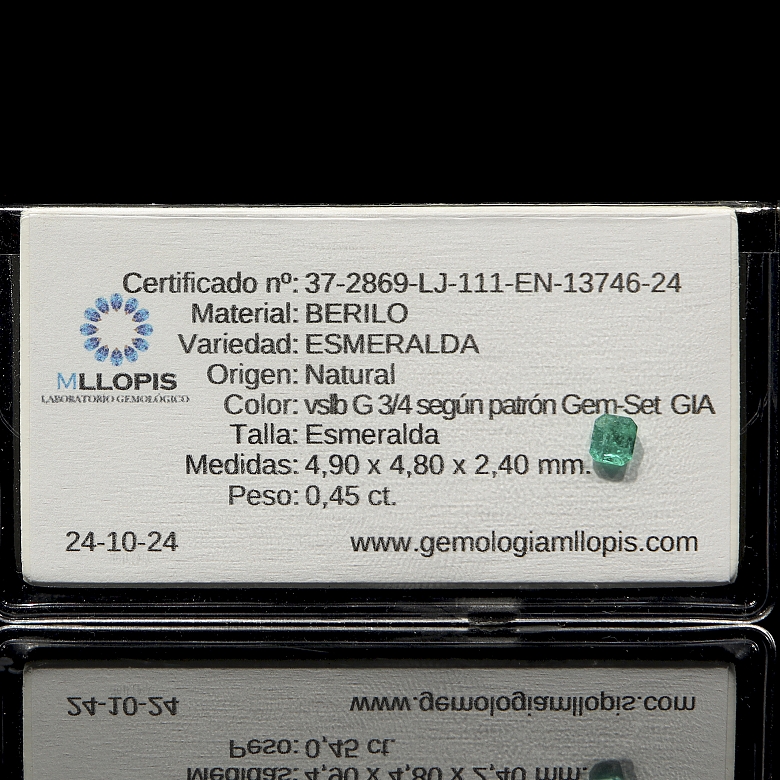 Conjunto de tres esmeraldas naturales