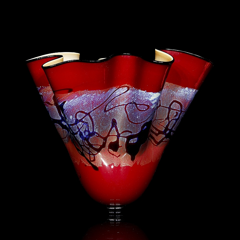 Micheal Nourot (1949-2015) Recipiente de vidrio artístico