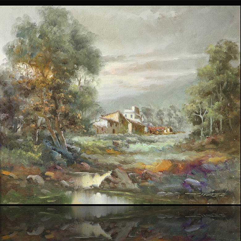 20世纪西班牙画派《乡村风景》
