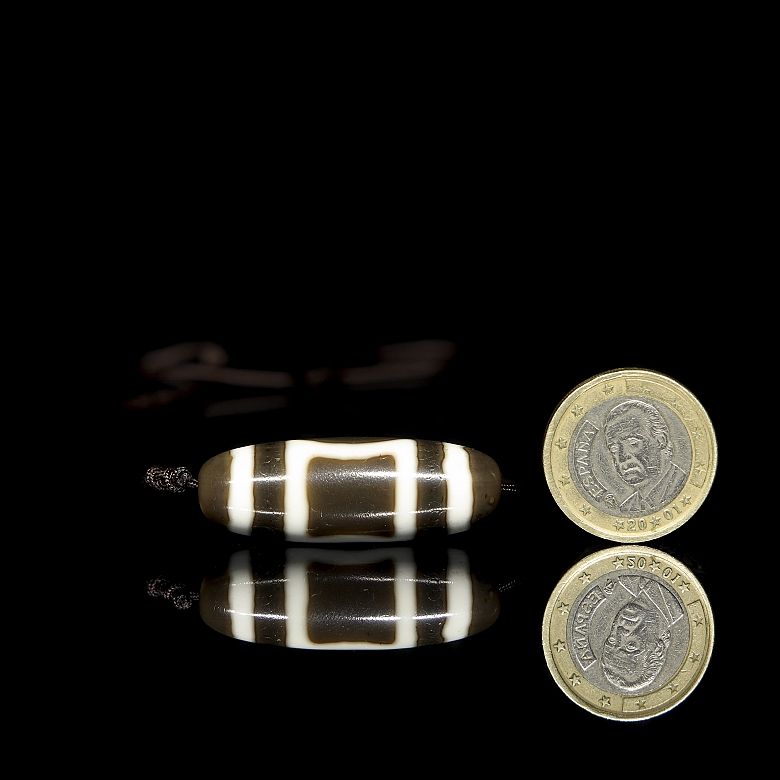 Cuenta de ágata bicolor 