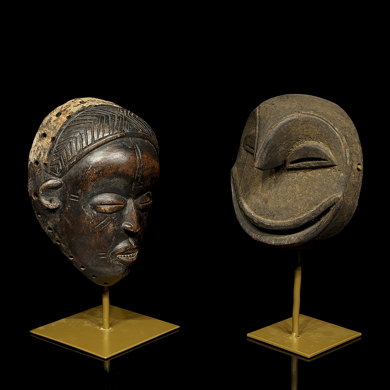 Dos máscaras estilos Bété y Teke, África, s.XX - 4