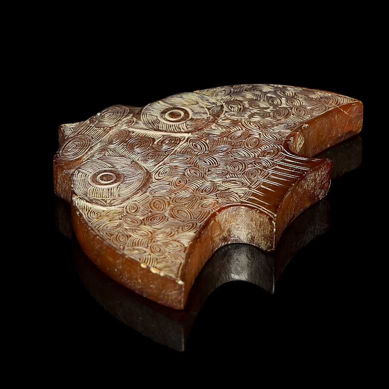 Carved jade figure ‘Bird’, Liangzhu culture