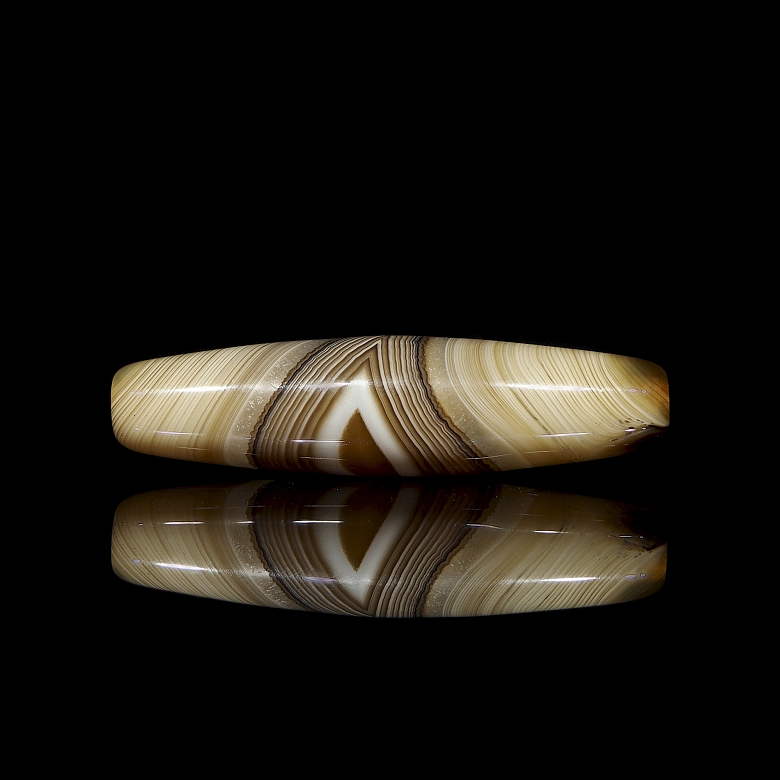 Dizi de ágata natural tallada, dinastía Liao