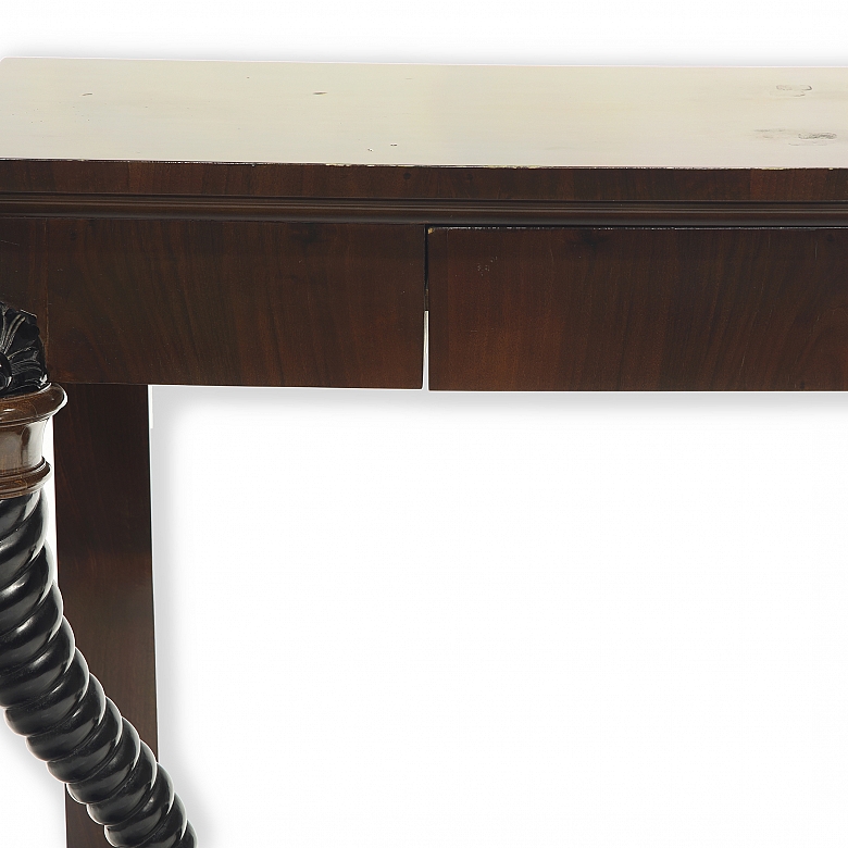 Carved wood console table, Empire style, 20th century - 1