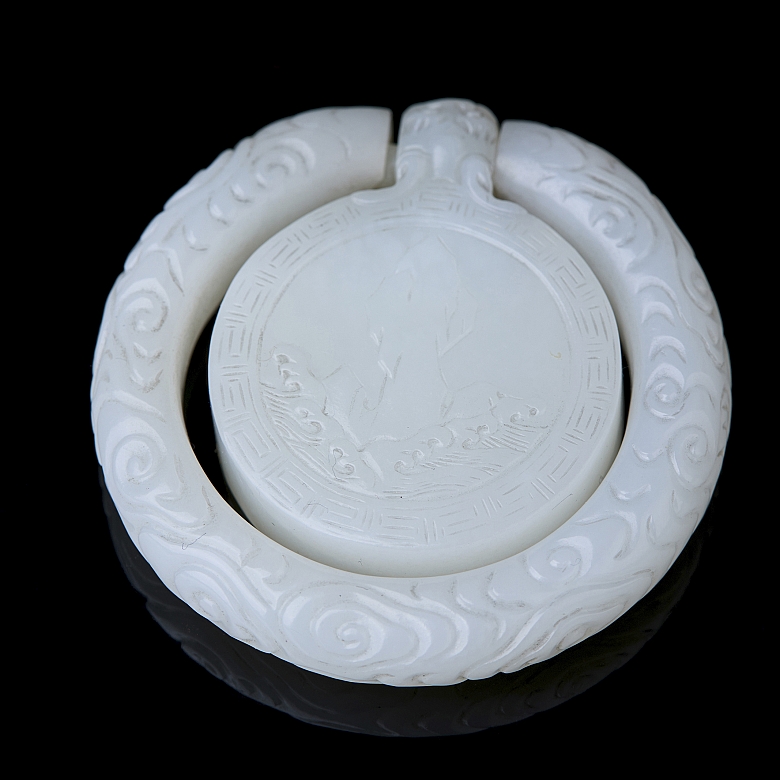 Colgante móvil de jade blanco
