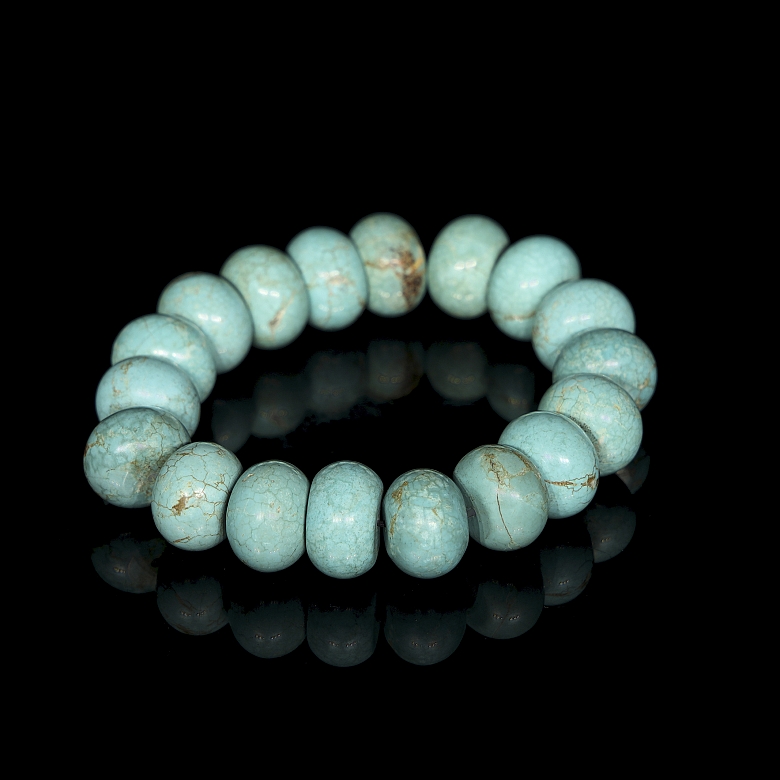Pulsera de dieciocho cuentas de turquesa, dinastía Liao