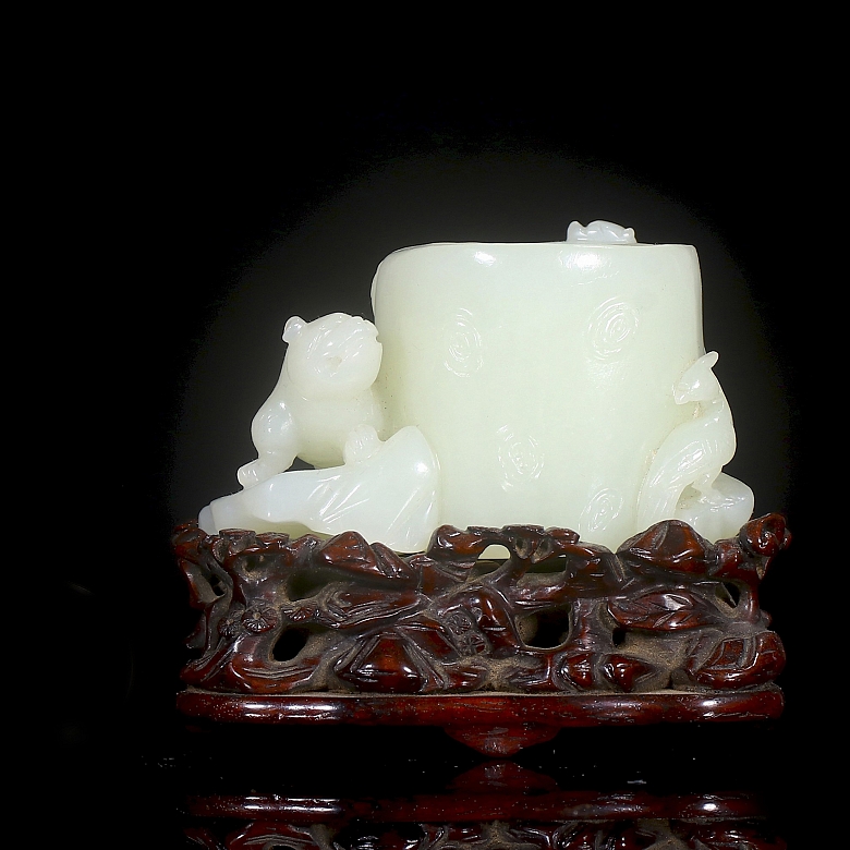 Recipiente de jade blanco