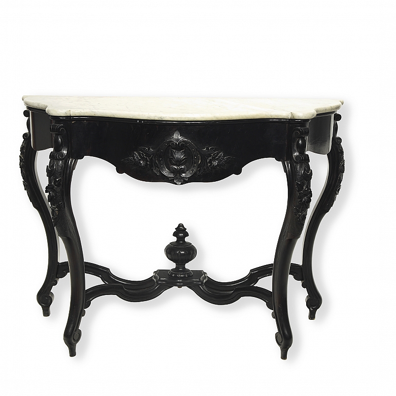 Elizabethan-style console table and mirror set, 20th century - 2