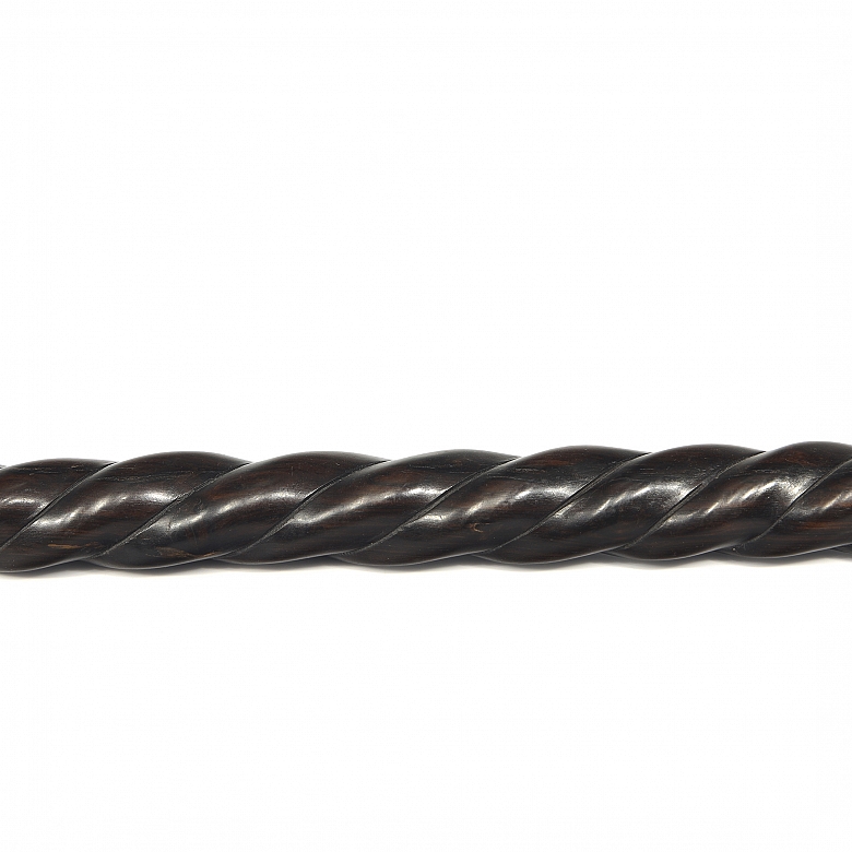 Wooden cane with helical shaft, 20th century - 4