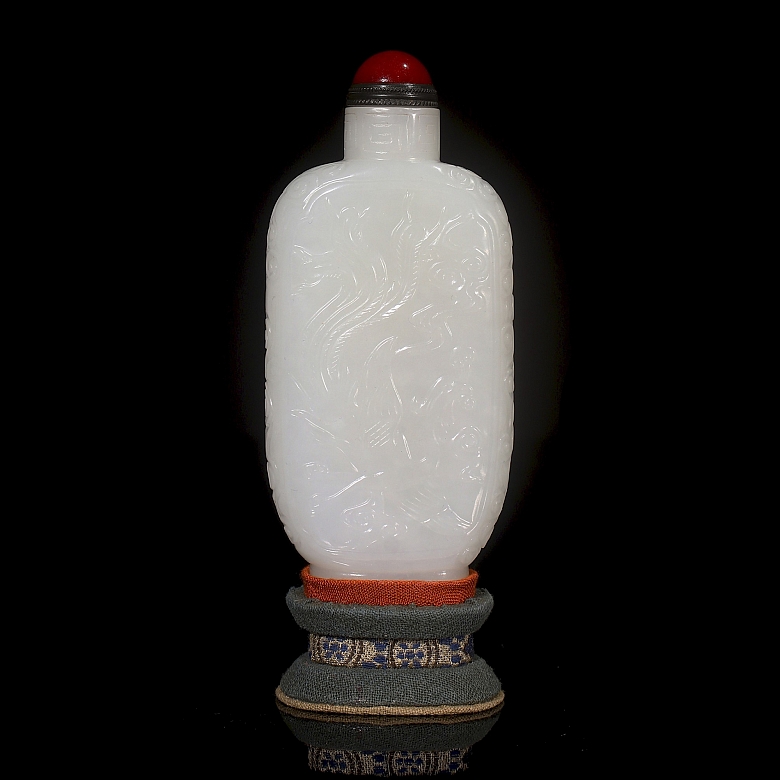 Botella de rapé de jade de Hetian 