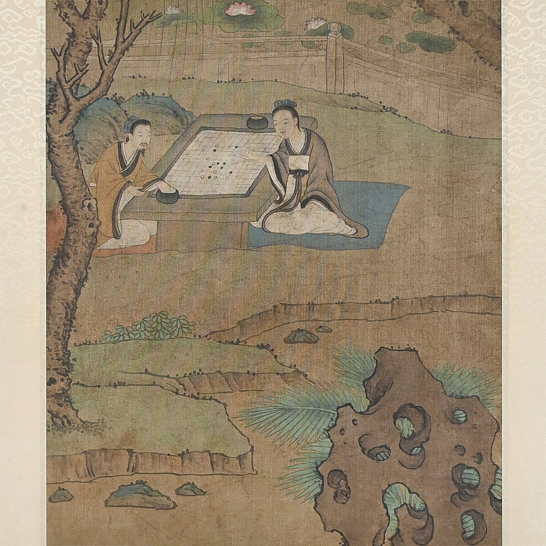 Conjunto de cuatro pinturas chinas 