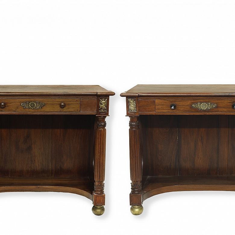 Pair of Empire-style consoles, 19th century
