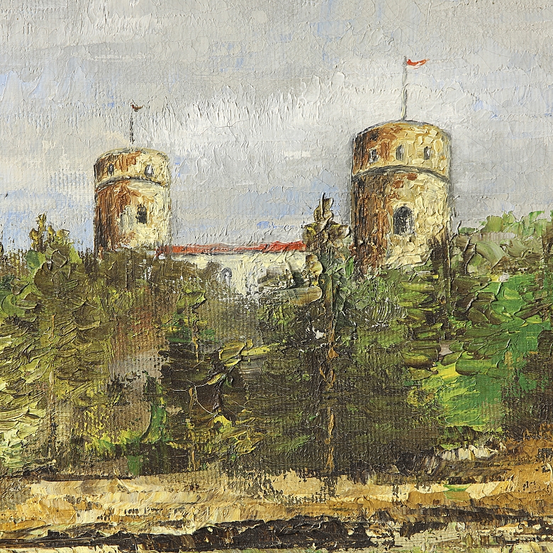 20th century Central European school ‘Landscape with castle’ - 1