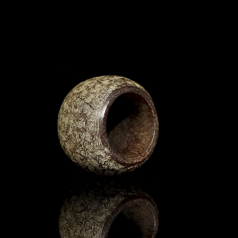 Anillo ritual de jade tallado, cultura Liangzhu
