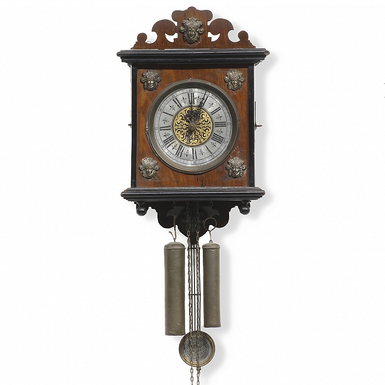 Wall clock with pendulums, Germany, 19th - 20th century