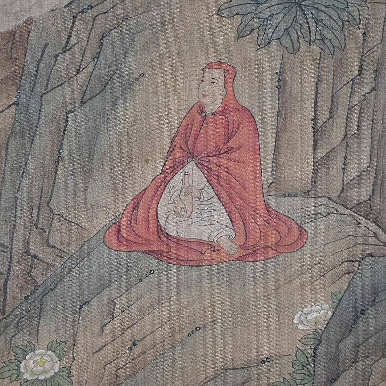 Pintura china “Sabio con dragón”, con firma Cui Zizhong - 5