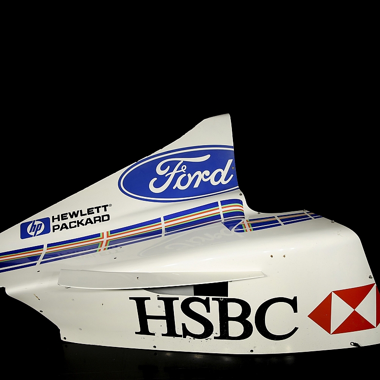 Cubierta de motor izquierda Ford Cosworth, escudería Stewart Grand Prix, temporada 1999