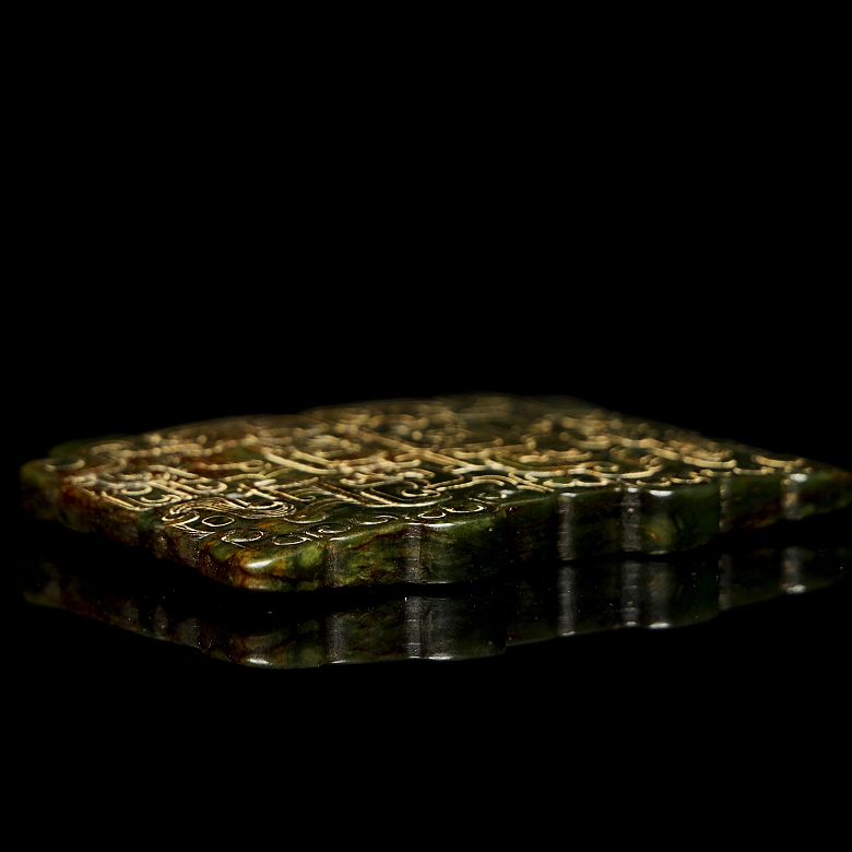 Placa de jade tallado, estilo Han
