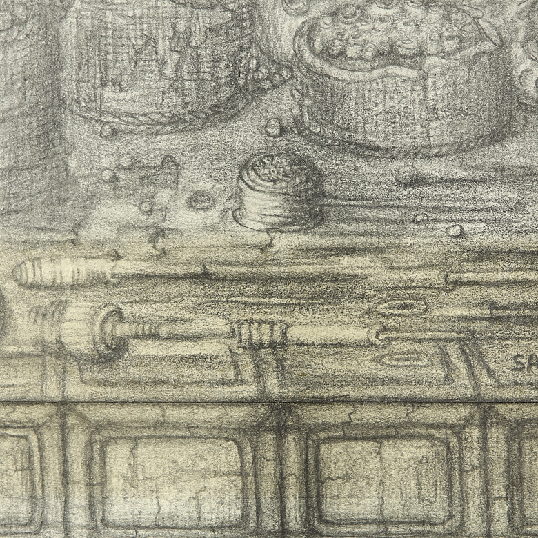 Miguel Ángel Sáez (1946) ‘Woman with Guitar’ - 3