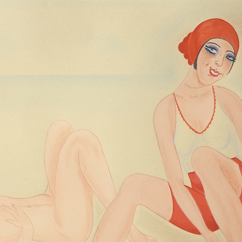 Sacha Zaliouk (1887–1971) ‘Ladies on the Beach’