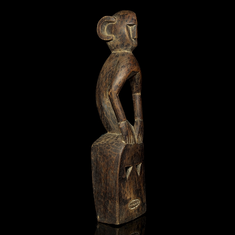 Escultura máscara de madera tallada, s.XX - 7
