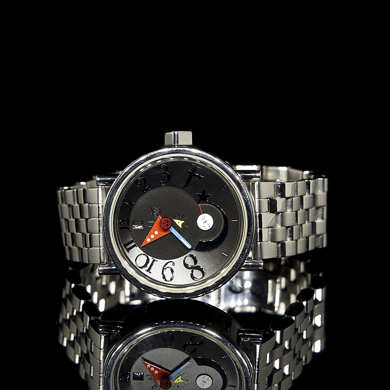 Reloj de pulsera unisex Alain Silberstein Bodoni Noir de acero