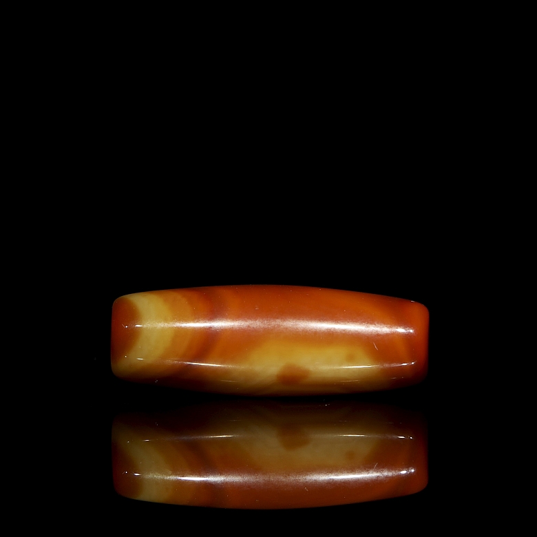 Cuenta Dzi de ágata naranja, dinastía Liao