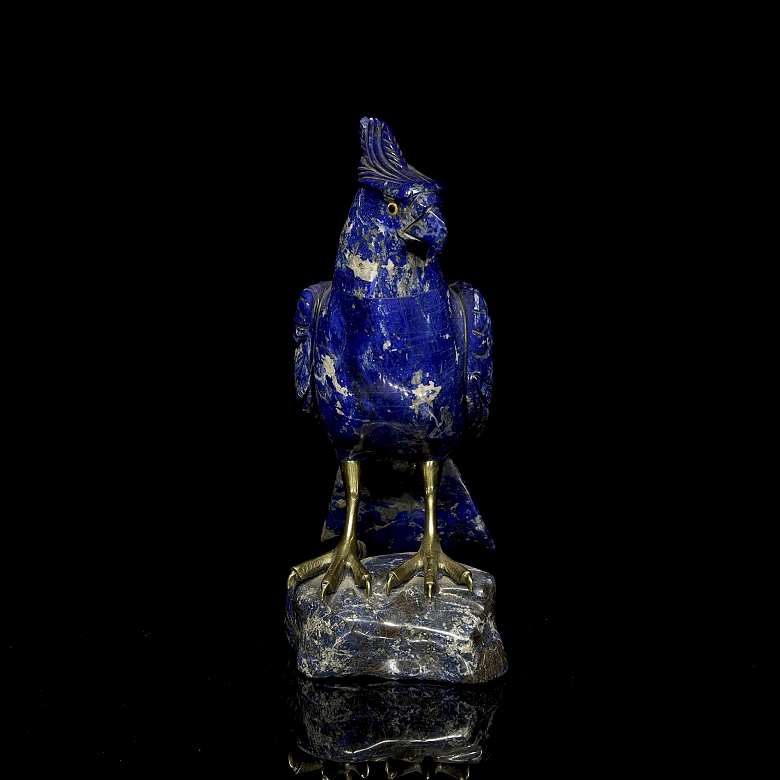 Lapis lazuli sculpture ‘Cockatoo’, Chile, 20th century