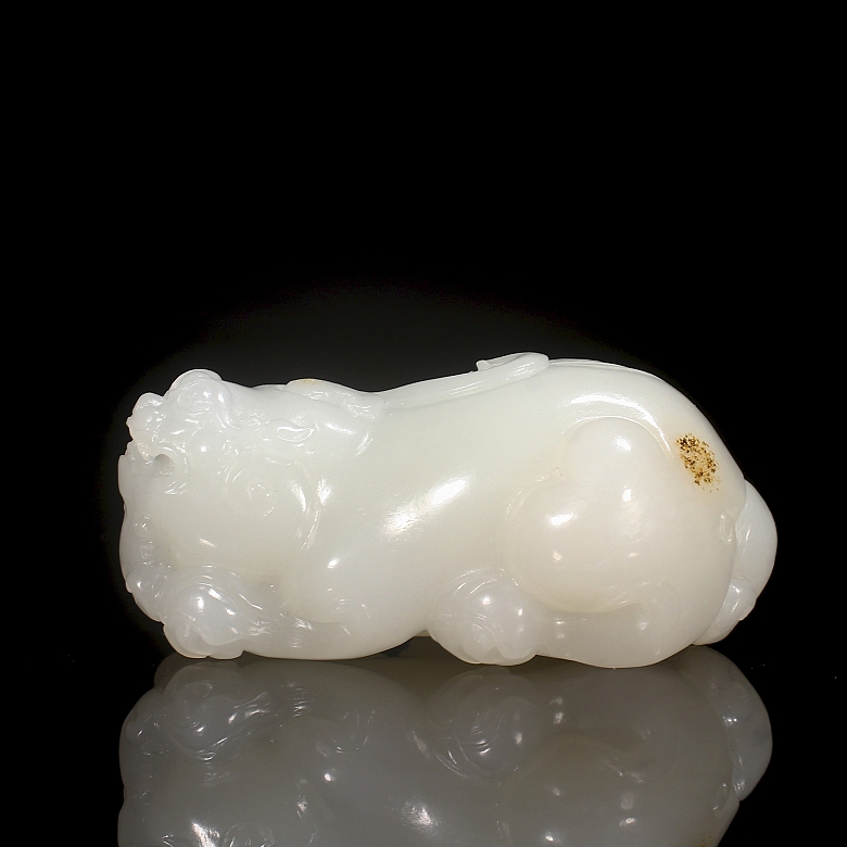 Figura de jade blanco de Hetian 
