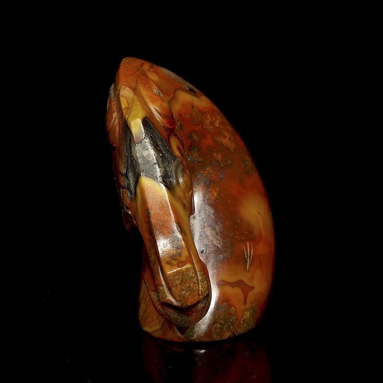 Busto de ágata tallada 