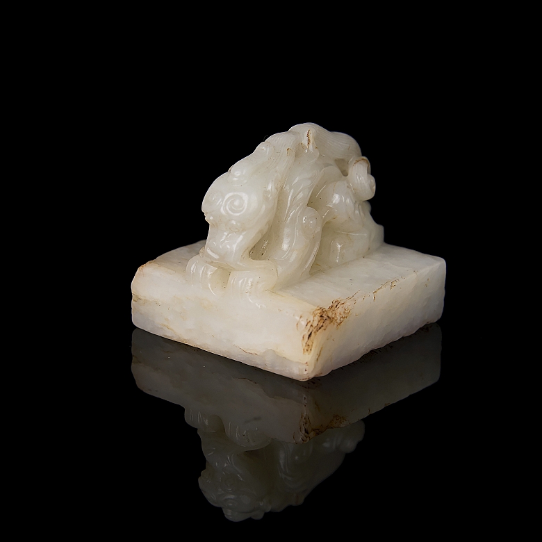 Sello imperial de jade blanco del emperador Yongzheng 