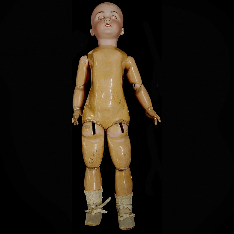 Muñeca de porcelana, serie de exportación D. E. P., Alemania, c. 1895-1905