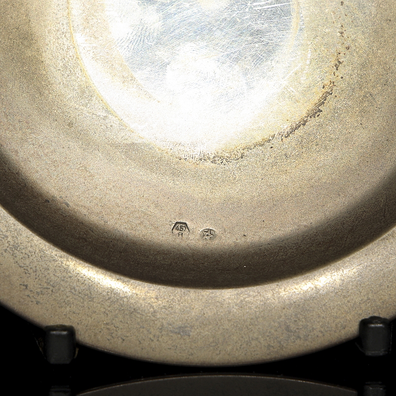Set of three silver objects, 20th century