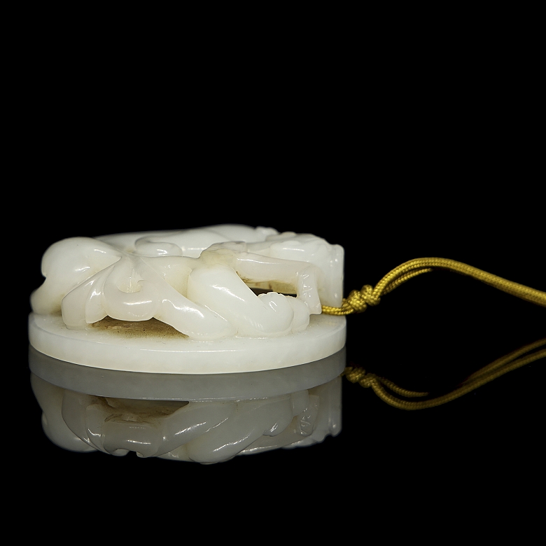 Colgante Bi de jade blanco 