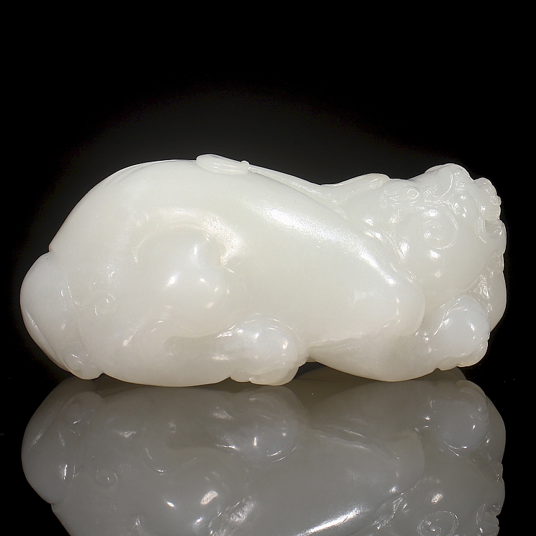 Figura de jade blanco de Hetian 