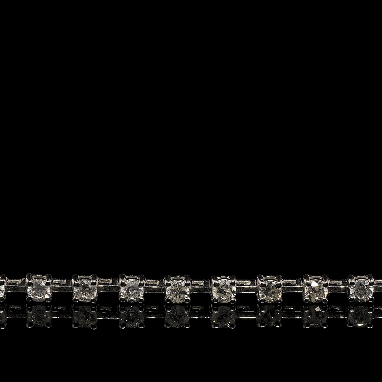 Pulsera rivère en oro blanco de 18k y diamantes