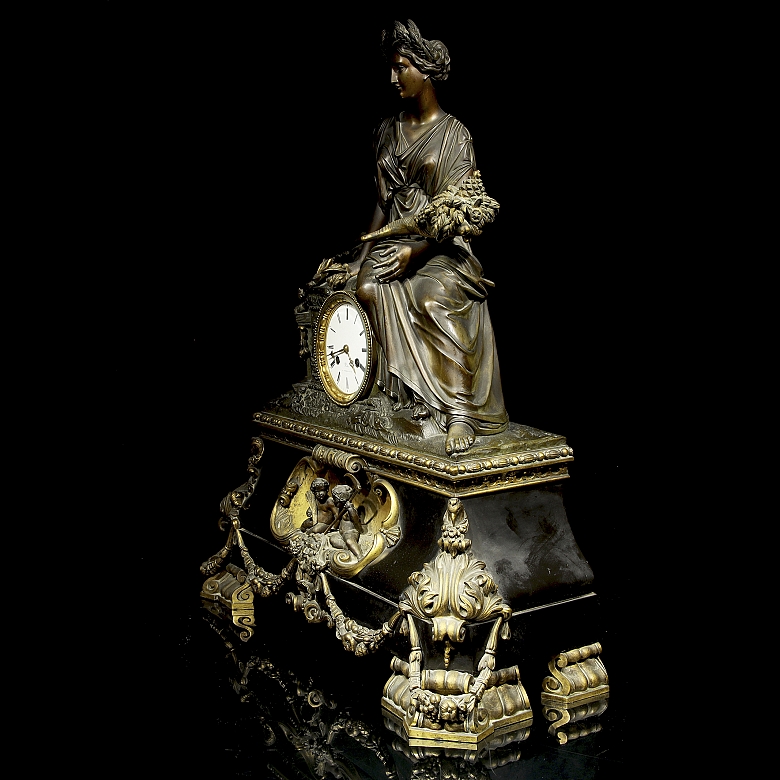 Gran reloj de sobremesa francés, s.XIX